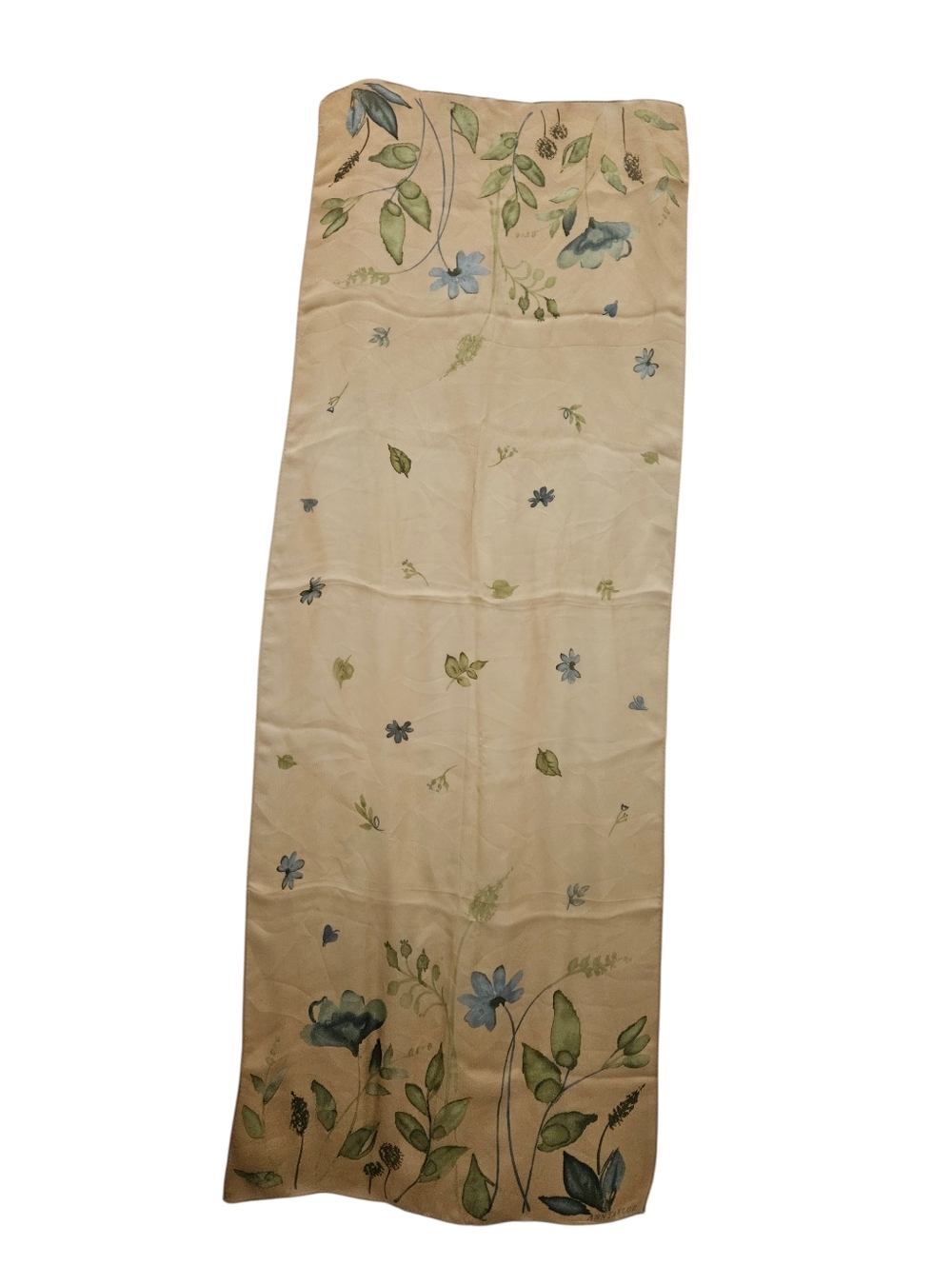 ANN TAYLOR Ivory Floral Border Oblong Scarf | SZ 43" - Picture 2 of 8